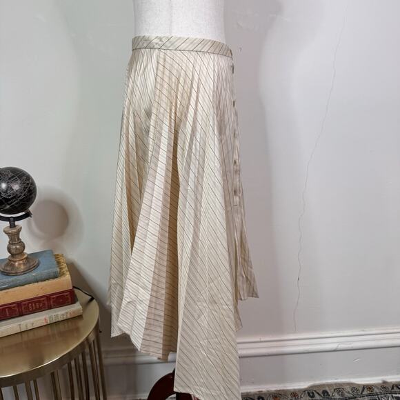 Acne Studios Striped Asymmetric Button Skirt Beige NWT Size 40 Avant Garde - Picture 8 of 11
